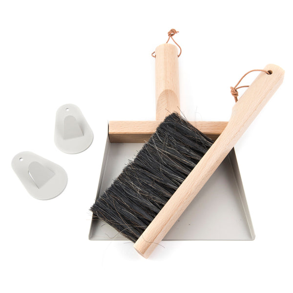 Andree Jardin 'Mr & Mrs Clynk' Gray Hand Brush, Dustpan and Wall HooksÂ Â 