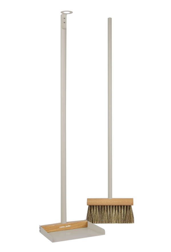 Andree Jardin NATURAL GRAY--'Mr & Mrs Clynk' Large Complet Dustpan & Hand Brush